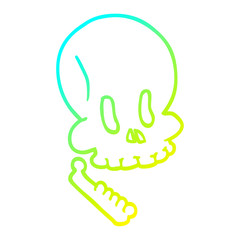 cold gradient line drawing cartoon halloween skull