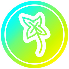 natural leaf circular in cold gradient spectrum