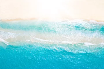 Deurstickers Aerial view from drone on tropical island with turquoise caribbean sea © photopixel