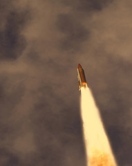 Rocket spaceship. The elements of this image furnished by NASA.