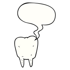 cartoon tooth and speech bubble