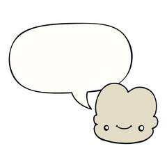 cartoon cloud and speech bubble