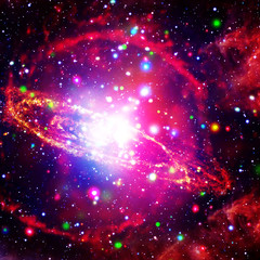 Glaxies and nebula in deep space. Star cluster. The elements of this image furnished by NASA.