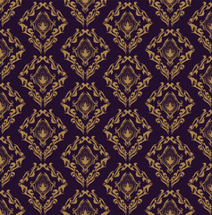 Vector damask seamless pattern background. Elegant luxury texture for wallpapers, backgrounds and page fill.