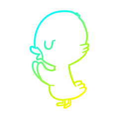 cold gradient line drawing cute duckling