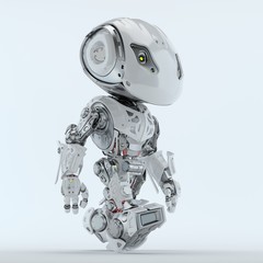 Walking bbot cute robot 3d rendering
