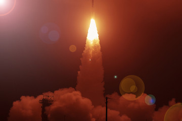 Rocket. The elements of this image furnished by NASA.
