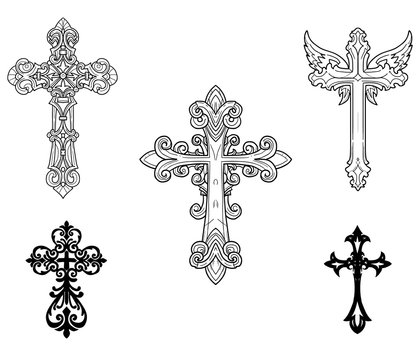 clip art illustration of crosses