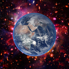 Earth from space with a dramatic view. The elements of this image furnished by NASA.