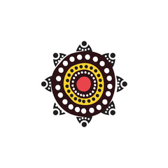 Aboriginal art dots painting icon logo design vector template © dimensi design