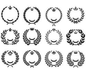 laurel wreath florals vector image on white background