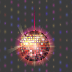 Disco ball discotheque music party night club dance equipment vector illustration.