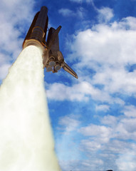 Rocket spaceship. The elements of this image furnished by NASA.