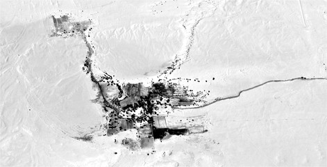 The power of the wind, allegory, abstract naturalism, Black and white photo, farms of human crops...