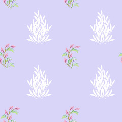 Summer light background. Spring flowers on a lilac background. Seamless texture for fabrics, tiles.