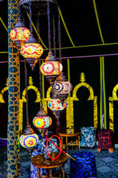 Arab lamps at the market stall