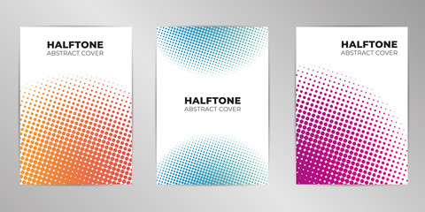 Halftone cover design background set A4 format.