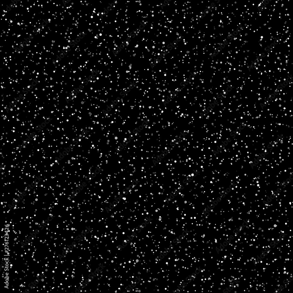 Poster snow in the night. abstract dots random size as background