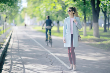 Fototapeta premium spring, female seasonal portrait / walk happy girl outdoors, spring mood girl
