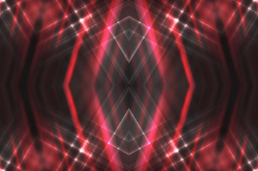 Dark abstract futuristic background. Neon lines glow. Neon lines, shapes. Red glow