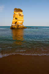 Rock formations in Lagos, Portugal.