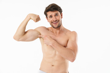 Fototapeta premium Portrait of a handsome young shirtless sportsman