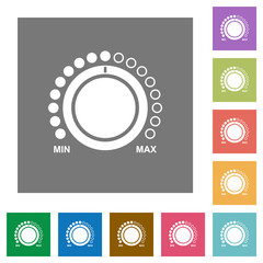 Volume control with captions square flat icons