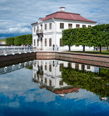 Marley's pavilion was intended for the solitude of the inhabitants of the summer residence of the Russian emperors. The ponds surrounding the pavilion were bred for the royal table.