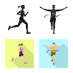 Isolated object of sport and winner sign. Collection of sport and fitness stock symbol for web.