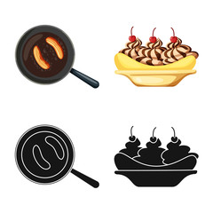 Vector design of natural and vegetarian sign. Collection of natural and eating stock symbol for web.