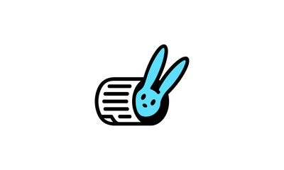 Black Blue Rabbit file document logo