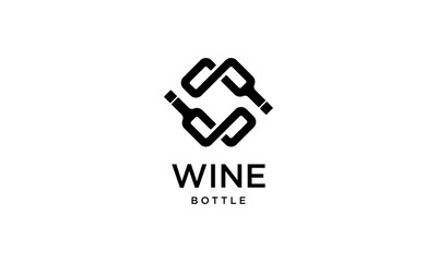 Black white wine bottle logo