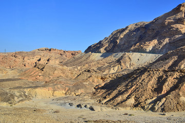 Fototapeta na wymiar Road in the Negev desert, Israel.