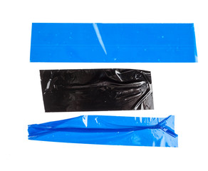 Set of Blue tapes on white background