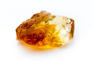 Brown caramelized sugar on white background.