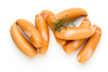 Pork sausage isolated on white background.