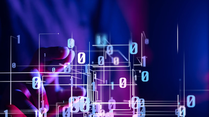 Abstract technology geometric and data