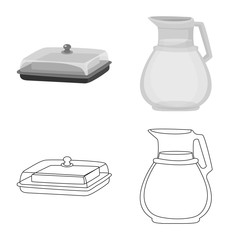 Isolated object of creamy and product sign. Set of creamy and farm stock symbol for web.