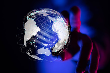 Global network concept. 3D rendering