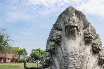 Fototapeta na wymiar Stone statue in Phimai Historical park, Phimai, Nakhon Ratchasima