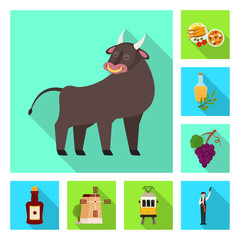 Vector illustration of and historic logo. Collection of and country stock symbol for web.