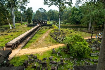 Ancient ruined temple in the middle of the forest, Angkor Wat, Siem Reap, Cambodia