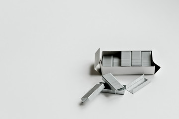 set of clips for the stapler on white background.