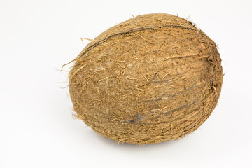 fresh raw brown tropical coconut