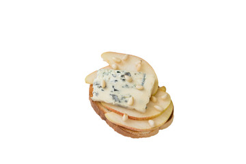 Sandwich with blue cheese and pears.