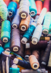colorful spools of thread