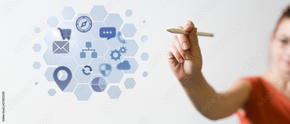 Poster 2d rendering Cloud computing, Cloud Computing Concept