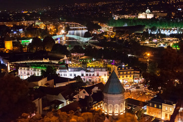 Fototapeta na wymiar Old Town Tbilisi night view
