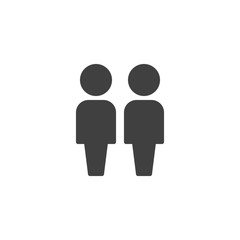 Two People vector icon. Work Group Team filled flat sign for mobile concept and web design. Group of people glyph icon. Symbol, logo illustration. Vector graphics