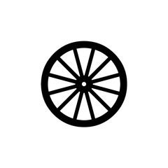wooden wheel icon. vector illustration